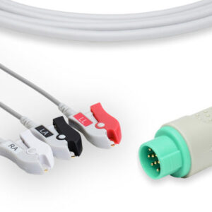 Schiller Compatible Direct-Connect ECG Cable / 3 Leads Pinch/Grabber
