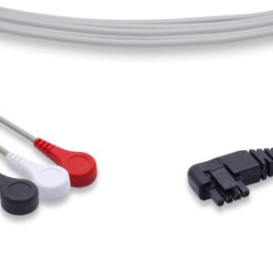 Lechnologies Compatible Direct-Connect ECG Cable / 3 Leads Snap