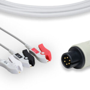 Siemens Compatible Direct-Connect ECG Cable / 3 Leads Pinch/Grabber