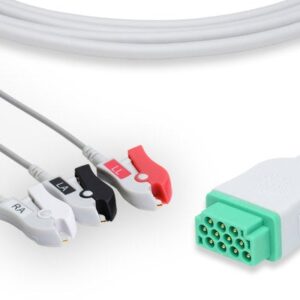 GE Healthcare Compatible Direct-Connect ECG Cable / 3 Leads Pinch/Grabber