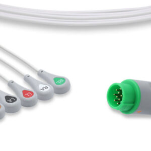 Bexen Cardio Compatible Direct-Connect ECG Cable / 5 Leads Snap