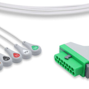 Fukuda Denshi Compatible Direct-Connect ECG Cable / 5 Leads Snap
