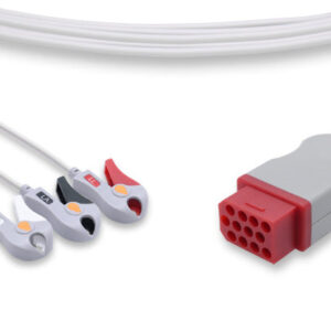 Bionet Compatible Direct-Connect ECG Cable / 3 Leads Pinch/Grabber