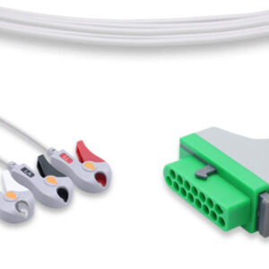 Fukuda Denshi Compatible Direct-Connect ECG Cable / 3 Leads Pinch/Grabber