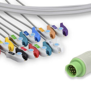 Fukuda Denshi Compatible Direct-Connect ECG Cable / 10 Leads Pinch/Grabber