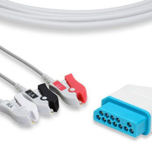 Nihon Kohden Compatible Direct-Connect ECG Cable / 3 Leads Pinch/Grabber