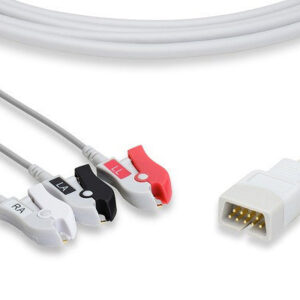 MEK Compatible Direct-Connect ECG Cable / 3 Leads Pinch/Grabber