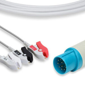 Nihon Kohden Compatible Direct-Connect ECG Cable / 3 Leads Pinch/Grabber