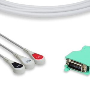 Nihon Kohden Compatible Direct-Connect ECG Cable / 3 Leads Snap
