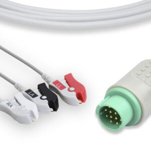 GE Healthcare > Corometrics Compatible Direct-Connect ECG Cable / 3 Leads Pinch/Grabber
