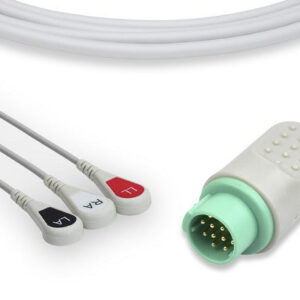 GE Healthcare > Corometrics Compatible Direct-Connect ECG Cable / 3 Leads Snap