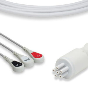 Omron > Colin Compatible Direct-Connect ECG Cable / 3 Leads Snap