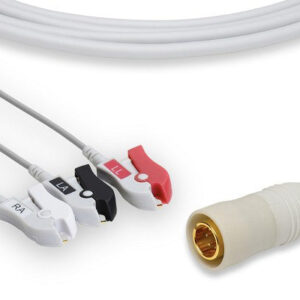 Omron > Colin Compatible Direct-Connect ECG Cable / 3 Leads Pinch/Grabber