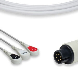 Edan Compatible Direct-Connect ECG Cable / 3 Leads Snap