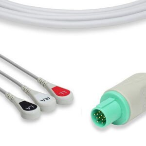 Hellige Compatible Direct-Connect ECG Cable / 3 Leads Snap