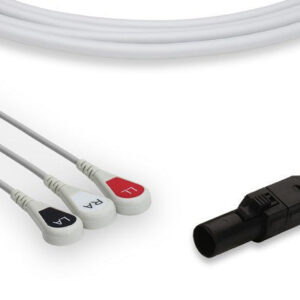 CAS Med Compatible Direct-Connect ECG Cable / 3 Leads Snap