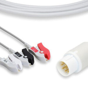 Mennen Compatible Direct-Connect ECG Cable / 3 Leads Pinch/Grabber
