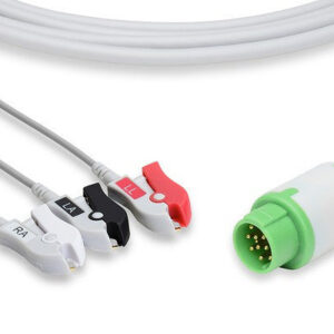 Mennen Compatible Direct-Connect ECG Cable / 3 Leads Pinch/Grabber