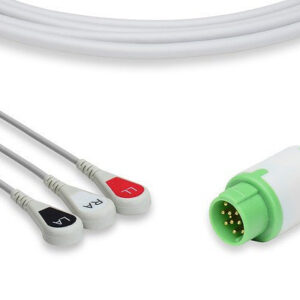 Mennen Compatible Direct-Connect ECG Cable / 3 Leads Snap
