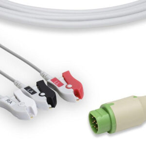 Siemens Compatible Direct-Connect ECG Cable / 3 Leads Pinch/Grabber