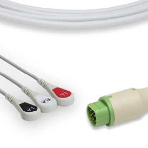 Siemens Compatible Direct-Connect ECG Cable / 3 Leads Snap