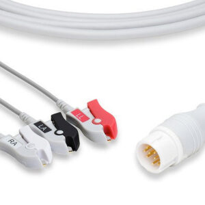Philips Compatible Direct-Connect ECG Cable / 3 Leads Pinch/Grabber
