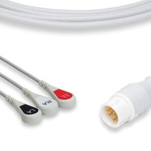 Philips Compatible Direct-Connect ECG Cable / 3 Leads Snap