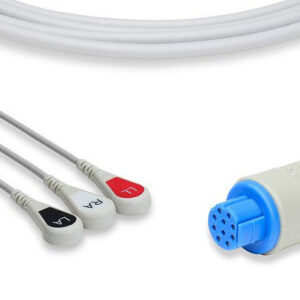 Datex Ohmeda Compatible Direct-Connect ECG Cable / 3 Leads Snap