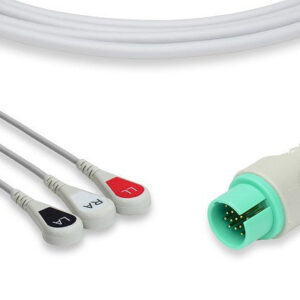 Spacelabs Compatible Direct-Connect ECG Cable / 3 Leads Snap