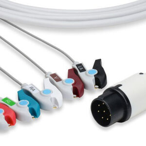 Nihon Kohden Compatible Direct-Connect ECG Cable / 5 Leads Pinch/Grabber