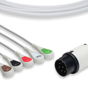 Nihon Kohden Compatible Direct-Connect ECG Cable / 5 Leads Snap