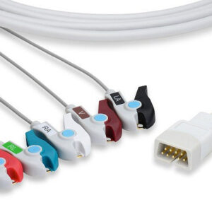 MEK Compatible Direct-Connect ECG Cable / 5 Leads Pinch/Grabber