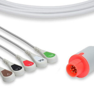 Bionet Compatible Direct-Connect ECG Cable / 5 Leads Snap