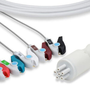 Omron > Colin Compatible Direct-Connect ECG Cable / 5 Leads Pinch/Grabber