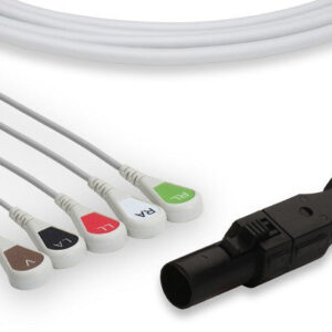 Welch Allyn Compatible Direct-Connect ECG Cable / 5 Leads Snap