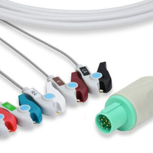 Hellige Compatible Direct-Connect ECG Cable / 5 Leads Pinch/Grabber