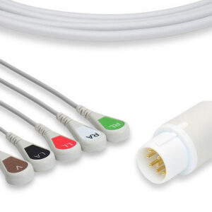 Mennen Compatible Direct-Connect ECG Cable / 5 Leads Snap