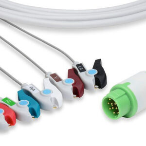 Mennen Compatible Direct-Connect ECG Cable / 5 Leads Pinch/Grabber