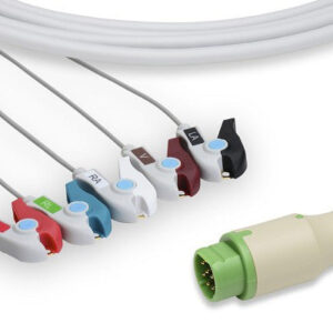 Siemens Compatible Direct-Connect ECG Cable / 5 Leads Pinch/Grabber
