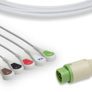 Siemens Compatible Direct-Connect ECG Cable / 5 Leads Snap