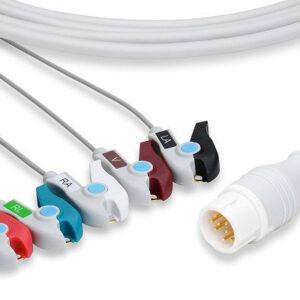Philips Compatible Direct-Connect ECG Cable / 5 Leads Pinch/Grabber