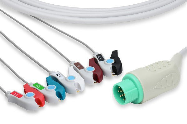Arrow Compatible Direct-Connect ECG Cable / 5 Leads Pinch/Grabber