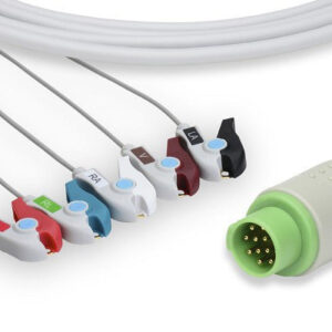 Fukuda Denshi Compatible Direct-Connect ECG Cable / 5 Leads Pinch/Grabber