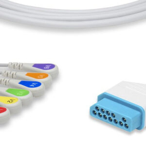 Nihon Kohden Compatible Direct-Connect ECG Cable / 6 Leads Snap