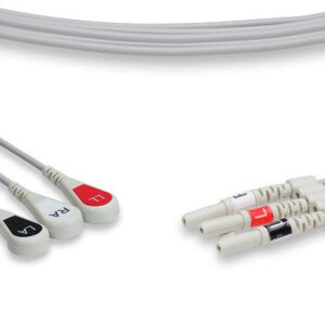 DIN Style Compatible ECG Leadwire / 3 Leads Snap