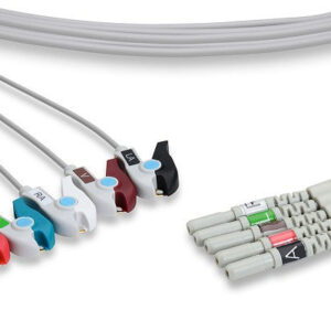 DIN Style Compatible ECG Leadwire / 5 Leads Pinch/Grabber