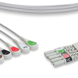 DIN Style Compatible ECG Leadwire / 5 Leads Snap