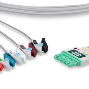 Draeger Compatible ECG Leadwire / 5 Leads Pinch/Grabber - 54 Inch