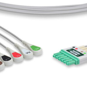 Draeger Compatible ECG Leadwire / 5 Leads Snap - 54 Inch