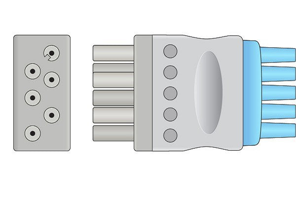 Nihon Kohden Compatible ECG Leadwire / 5 Leads Snap - Image 2